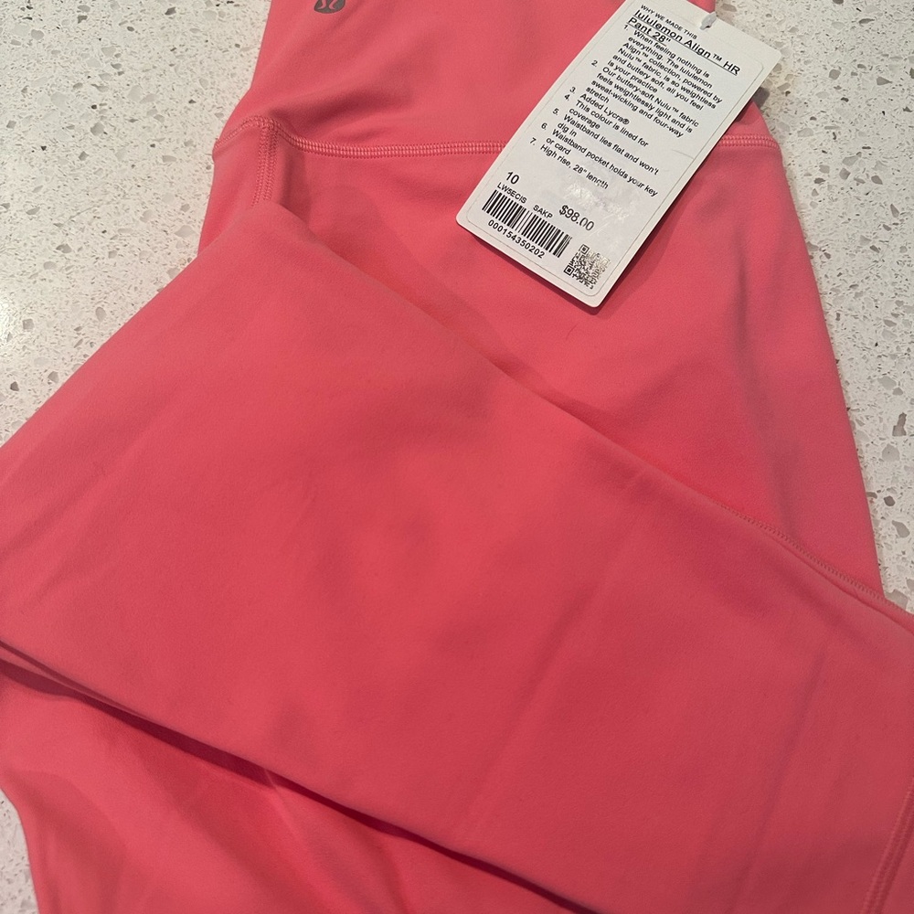 Lululemon Align 🌟NWT🌟 High Rise Pant Leggings 28” Size 10 Sakura Pink - Picture 6 of 8